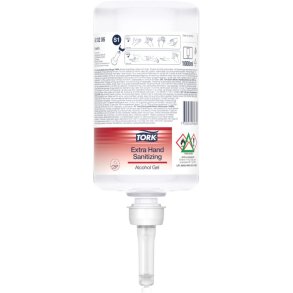 H�nddesinfektionsgel, Tork, 1000 ml, S1, 80% ethanol,1,0 ml pr. dosering