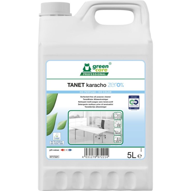 Universalreng�ring, Green Care Professional TANET Karacho zero %, 5 l, uden farve og parfume
