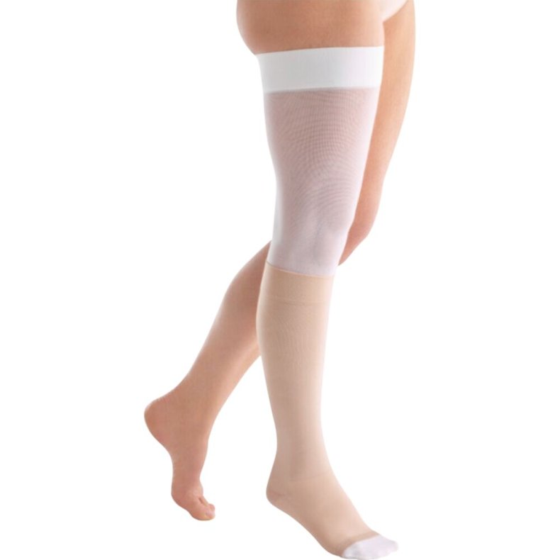 Behandlerstr�mpes�t, VenoTrain Ulcertec 39, AG, hvid og beige, large-normal-lang *Denne vare tages ikke retur*
