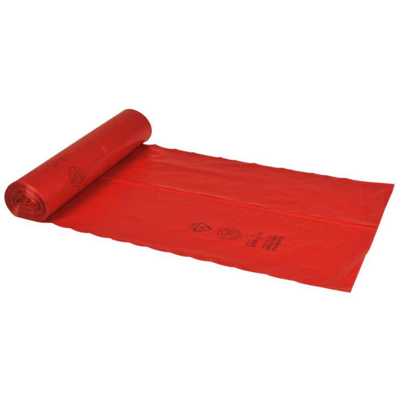 S�k, ABENA Poly-Line, 120 l, r�d, LDPE/genanvendt, 70x110cm