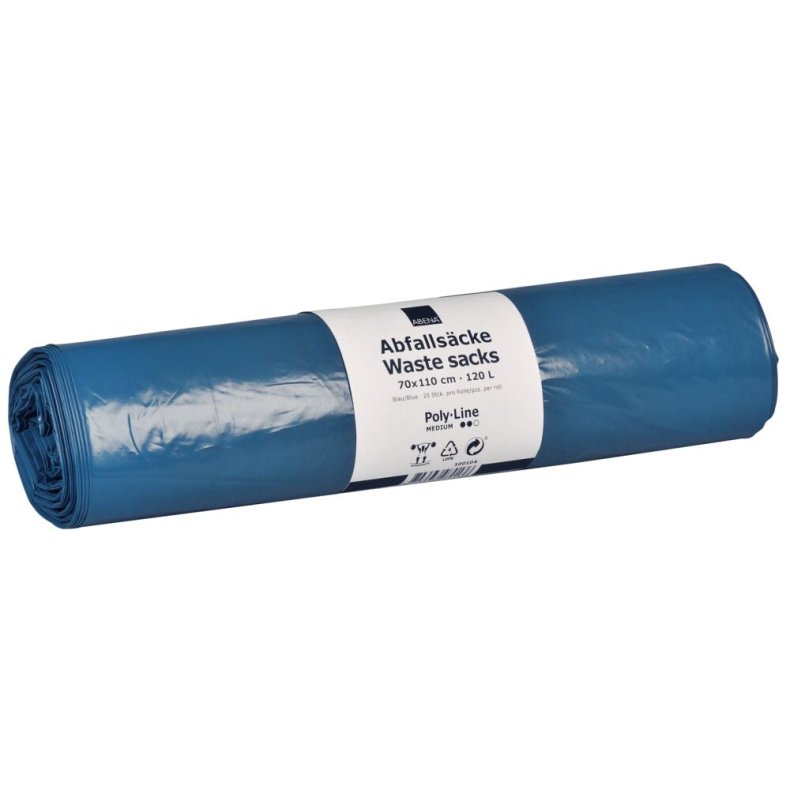 S�k, ABENA Poly-Line Supers�k, 100 l, bl�, LLDPE/genanvendt, 70x110cm