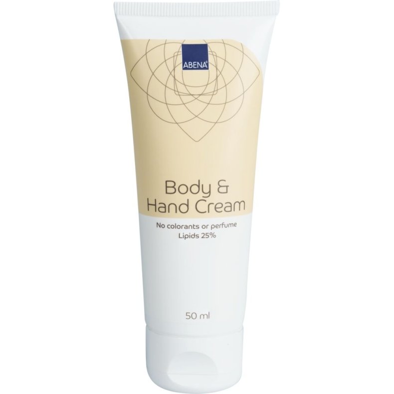 Hud- og H�ndcreme, ABENA, 50 ml, uden farve og parfume, 25% fedt