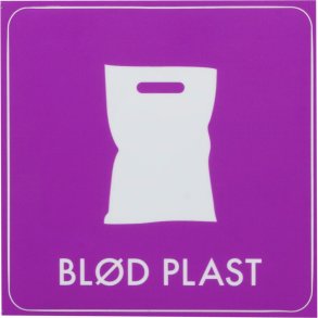 Piktogram, 12x12cm, lilla, folie, til bl�d plast, selvkl�bende