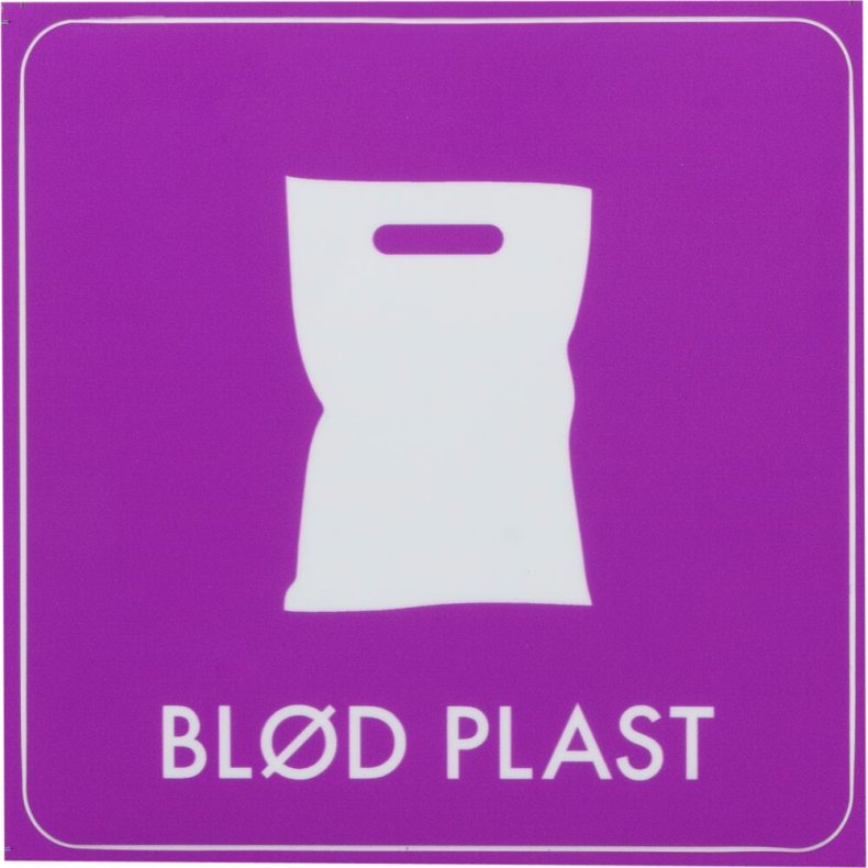 Piktogram, 12x12cm, lilla, folie, til bl�d plast, selvkl�bende