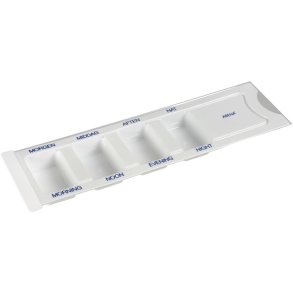 Doserings�ske, ABENA, hvid, med l�g og 4 rum, morgen,middag,aften,nat