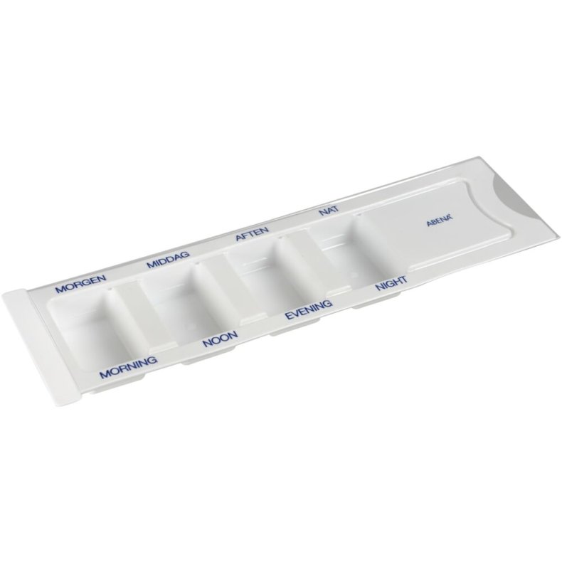 Doserings�ske, ABENA, hvid, med l�g og 4 rum, morgen,middag,aften,nat