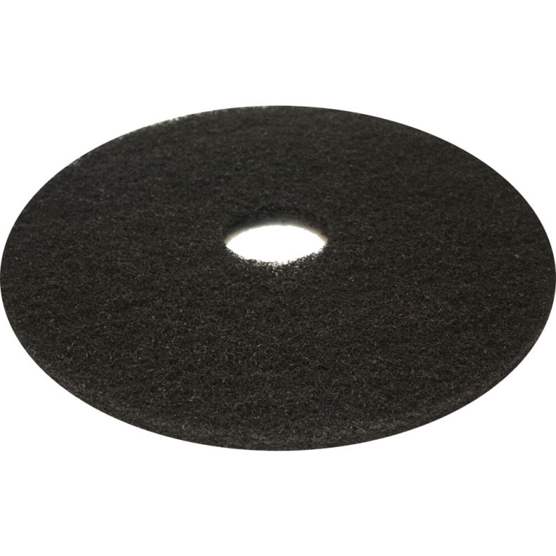 Gulvrondel, 17", �432mm, sort, genanvendt PET fiber, til grovere v�dskuring