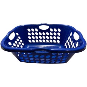 Plastkurv, 680x470x260mm, 55 l, bl�, plast, med h�ndtag, firkantet