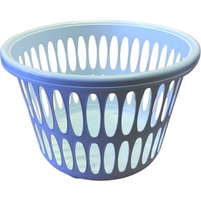 Plastkurv, 440x440x300mm, 32 l, hvid, plast, med h�ndtag, rund