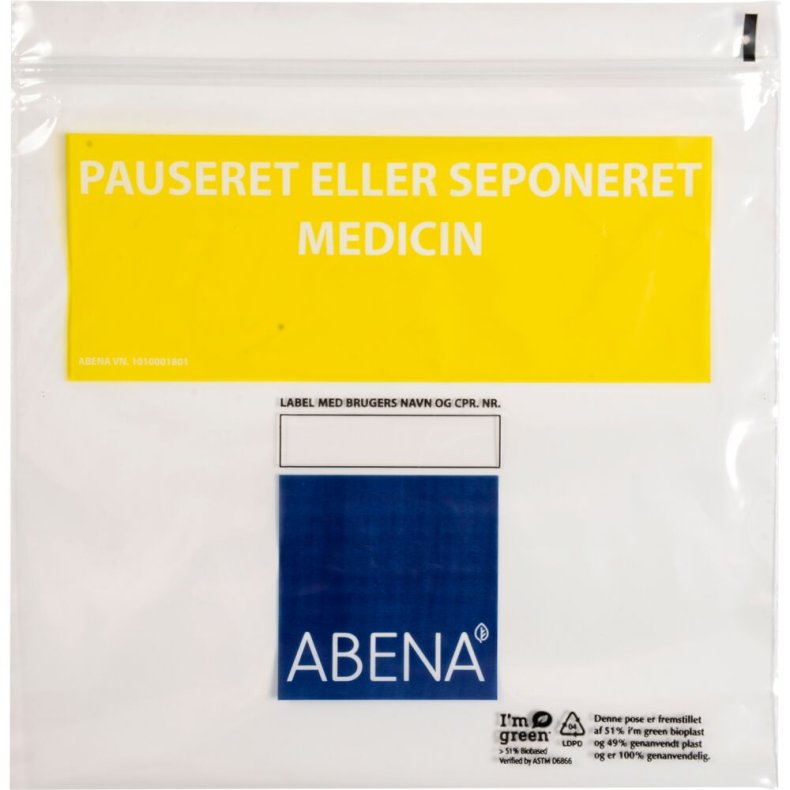 Lynl�spose, gul, til pauseret eller seponeret medicin