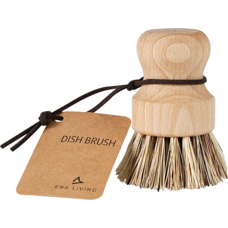 Opvaskeb�rste, Ena Living, 9x6cm, nature, b�getr�/kokosfibre, uden skaft, stiv