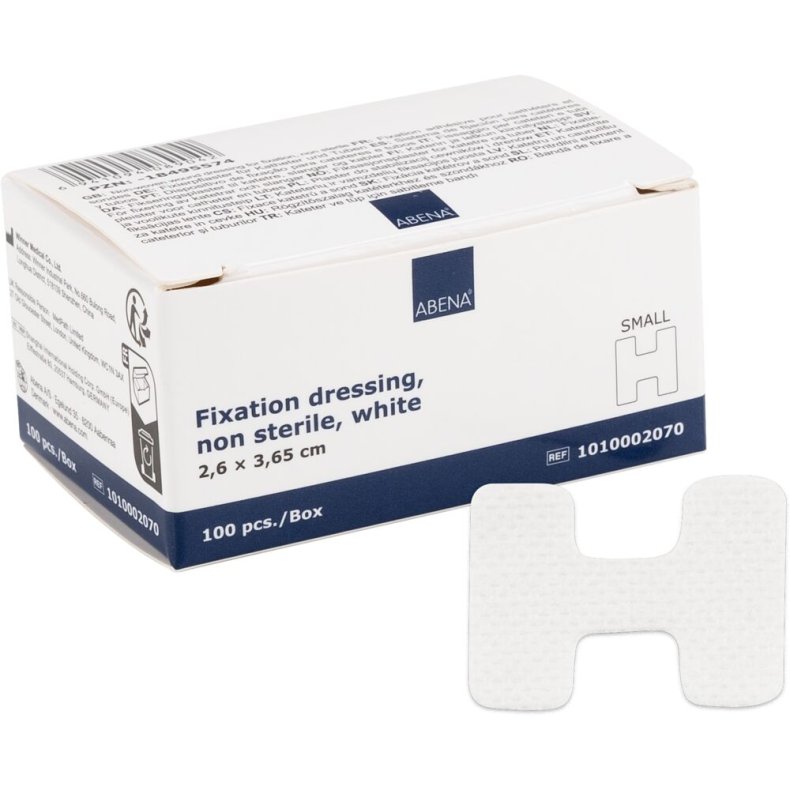 Fikseringsplaster, ABENA, S, 2,6x3,65cm, hvid, usteril