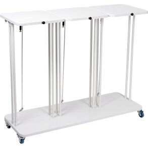 Affaldsstativ, S�kko-Boy, hvid, pulverlakeret st�l, 3-rums, 3x60 l, med soft-close l�g