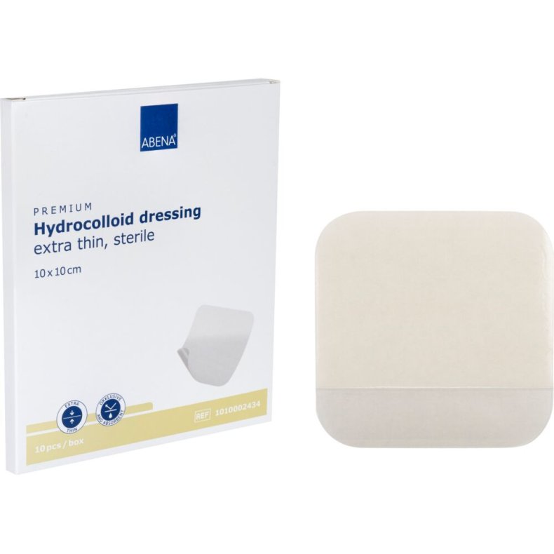 Hydrokolloid bandage, ABENA, 10x10cm, semi-transparent, ekstra tynd, latexfri, steril, engangs *Denne vare tages ikke retur*