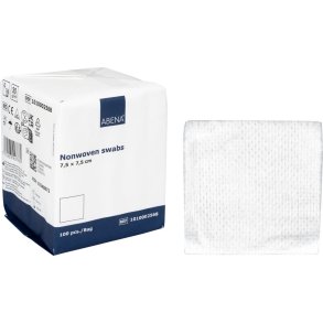 Nonwoven kompres, ABENA, 4-lags, 7,5x7,5cm, hvid, latexfri, usteril