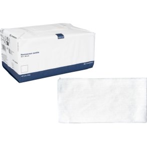 Nonwoven kompres, ABENA, 4-lags, 10x20cm, hvid, latexfri, usteril