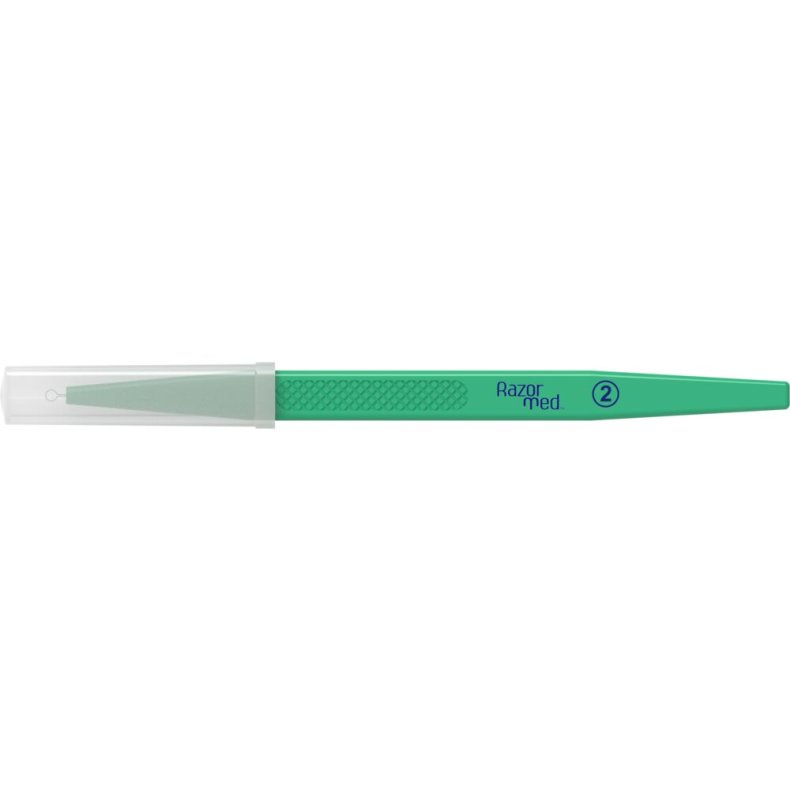 Curette, Razormed, 15cm, �2mm, gr�n, rustfrit st�l, steril