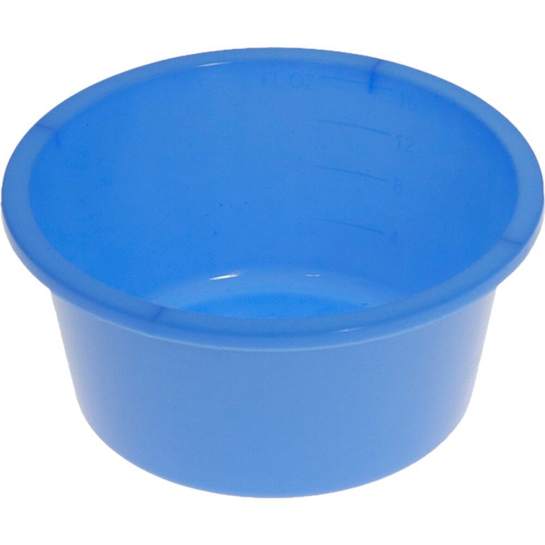 Plastsk�l, 500 ml, bl�, PP, med graduering, enkeltpakket, steril *Denne vare tages ikke retur*