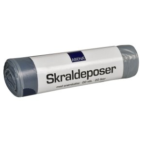 Affaldspose, med sn�reluk, 20 l, gr�, LLDPE/virgin, 44x50cm