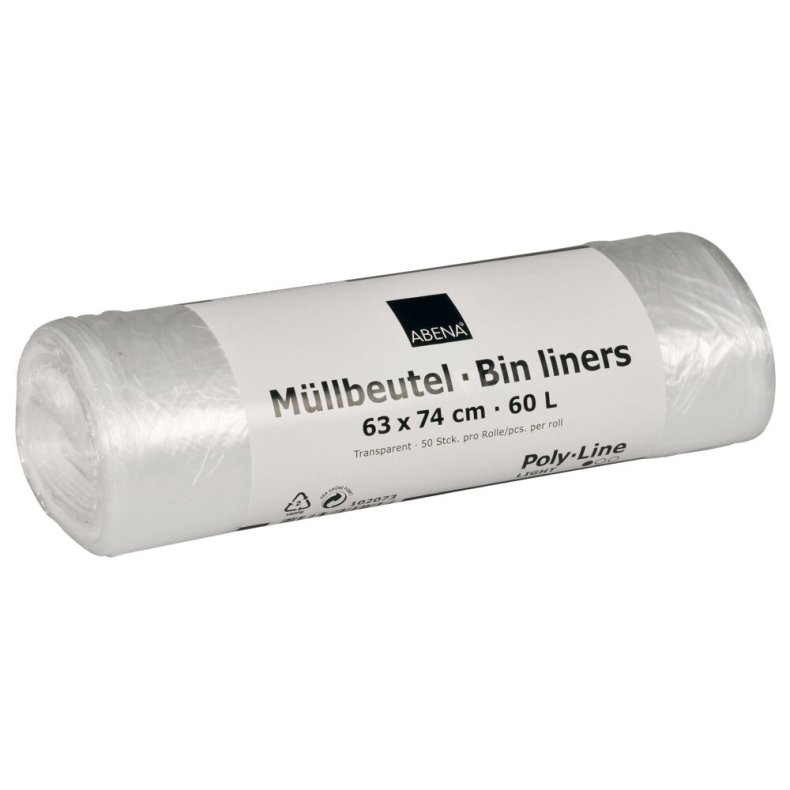 Spandepose, 60 l, klar, HDPE/virgin, 63x74cm, med stjernebund