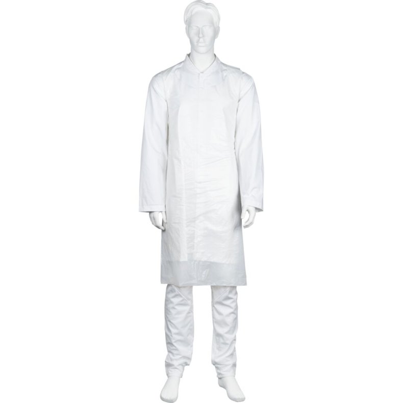 Engangsforkl�de, ABENA, 125x75cm, 18 micron, hvid, LDPE, pakket l�st i poser, engangs