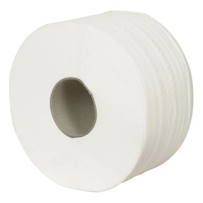 Jumborulle, ABENA Care-Ness Excellent, 2-lags, Mini, 170m x 9,7cm, �18,5cm, hvid, nyfiber