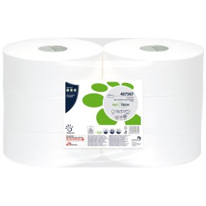 Jumborulle, Biotech, 2-lags, Midi, 300m x 9,5cm, �27cm, hvid, nyfiber
