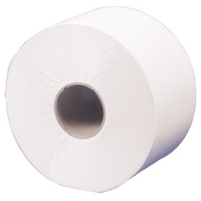 Jumborulle, neutral, 2-lags, Mini, 160m x 9cm, �19cm, hvid, genanvendt papir