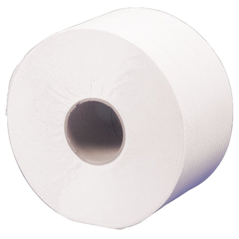 Jumborulle, neutral, 2-lags, Mini, 160m x 9cm, �19cm, hvid, genanvendt papir