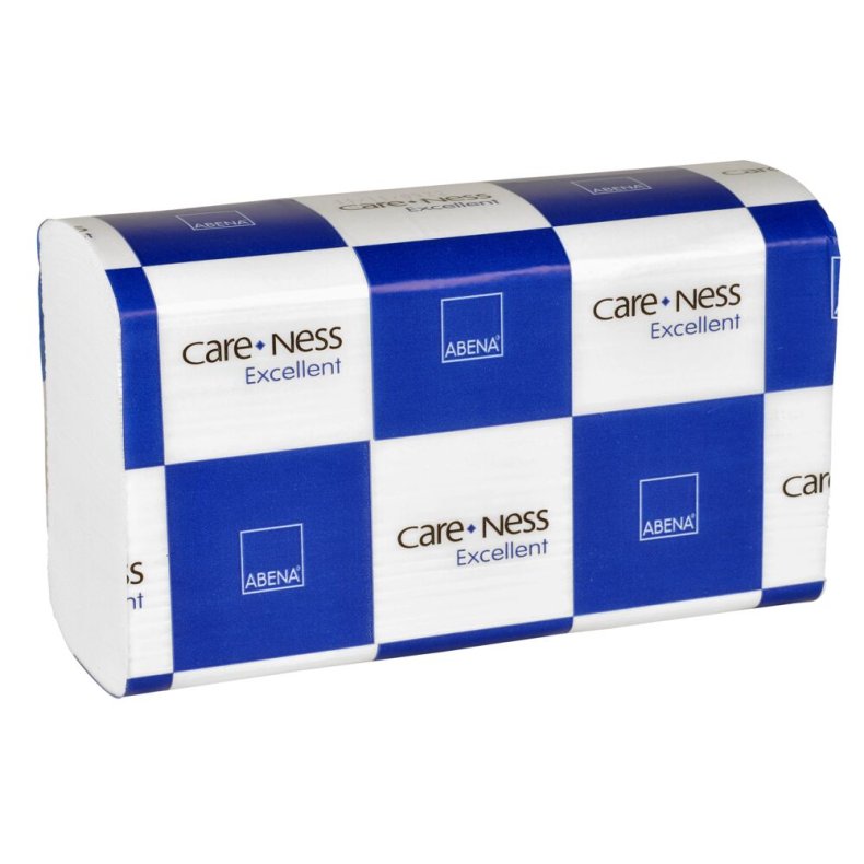 H�ndkl�deark, ABENA Care-Ness Excellent, 3-lags, Z-fold, 24x20,6cm, 8 cm, hvid, nyfiber