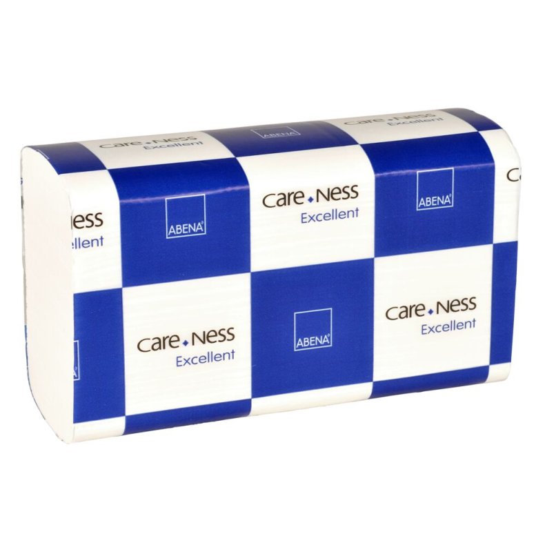 H�ndkl�deark, ABENA Care-Ness Excellent, 2-lags, Z-fold, 24x20,6cm, 8 cm, hvid, nyfiber