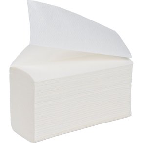 H�ndkl�deark, ABENA Care-Ness Excellent, 2-lags, W-fold, 32x21,5cm, 8 cm, hvid, nyfiber