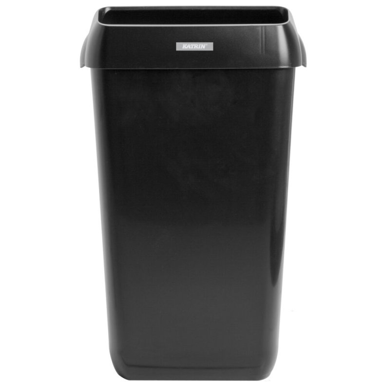 Affaldsspand, Katrin, sort, genanvendt plast, 25 l, forberedt til v�gmontering inkl. materialer til montering