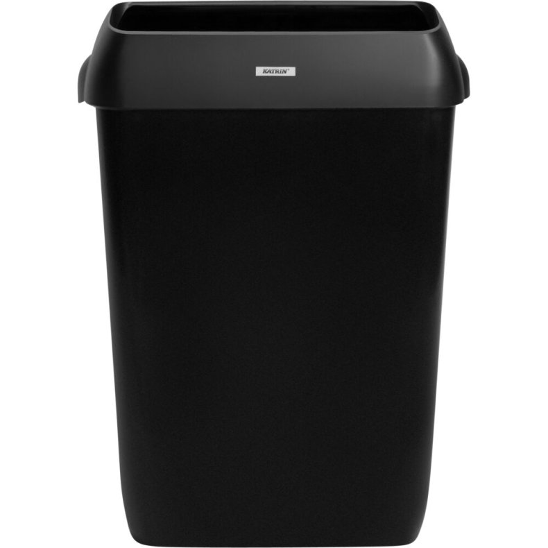 Affaldsspand, Katrin, sort, genanvendt plast, 50 l, forberedt til v�gmontering inkl. materialer til montering