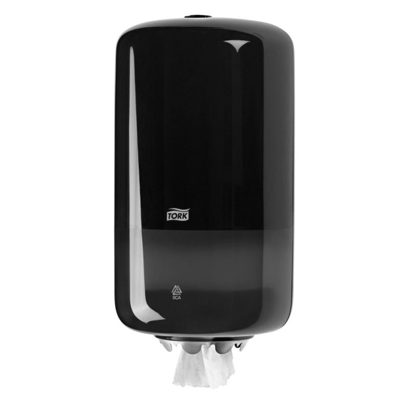 Dispenser, Tork M1, Mini, 16,5x17,4x32,1cm, sort, plast, til mini h�ndkl�deruller med centertr�k