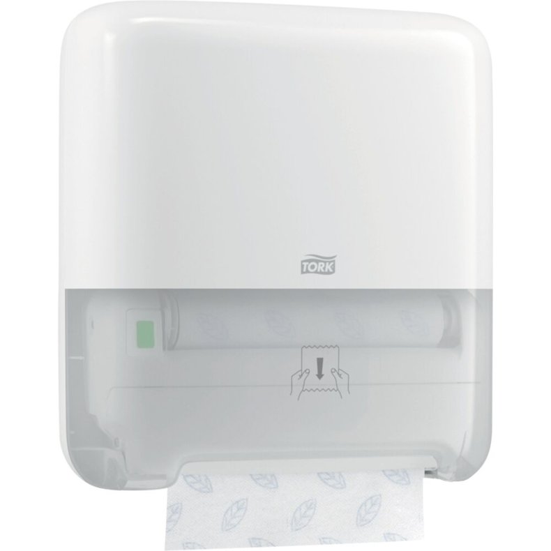 Dispenser, Tork H1, 20,3x33,7x37,2cm, hvid, plast, til h�ndkl�deruller