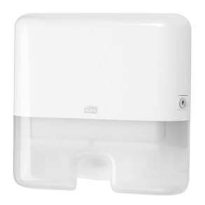 Dispenser, Tork H2, Mini, 10,1x30,2x29,5cm, hvid, plast, til h�ndkl�deark maks dybde 8,5 cm og maks bredde 21,5 cm