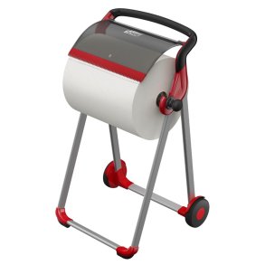 Gulvstativ, Tork W1, 53x64,6x100,6cm, r�d, metal/plast, til v�rkstedsruller