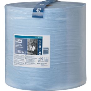 V�rkstedsrulle, Tork W1, 3-lags, 255m x 36,9cm, �39cm, bl�, nyfiber