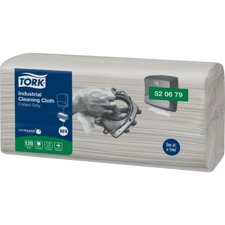 Industriaft�rring, Tork W4, 1-lags, 41,5x35,5cm, 10,8 cm, gr�, polyester/PP/nyfiber, top-pak