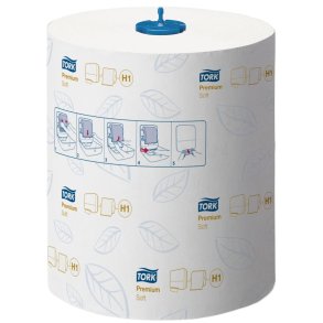 H�ndkl�derulle, Tork H1 Premium, 2-lags, 100m x 21cm, �19cm, hvid, nyfiber, system