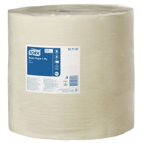 V�rkstedsrulle, Tork W1, 1-lags, 1190m x 33cm, �38cm, gul, genanvendt papir
