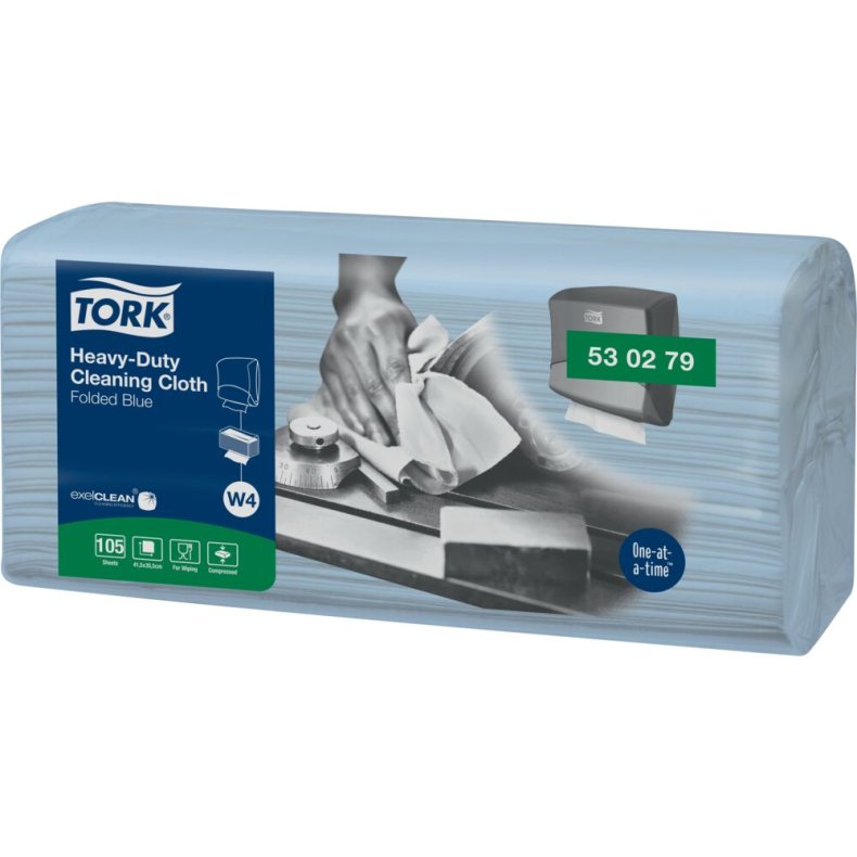 Industriaft�rring, Tork W4, 1-lags, 41,5x35,5cm, 10,8 cm, bl�, polyester/PP/nyfiber