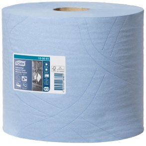 V�rkstedsrulle, Tork W1/W2, 3-lags, 119m x 23,5cm, �26,2cm, bl�, nyfiber