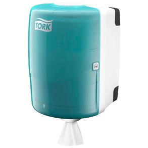 Dispenser, Tork W2, Maxi, 30,2x32,8x44,7cm, turkis, plast, til h�ndkl�deruller med centertr�k *Denne vare tages ikke retur*