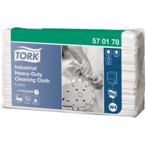 Industriaft�rring, Tork W4, 1-lags, 41,5x35,5cm, 10,8 cm, hvid, polyester/PP/nyfiber, ekstra kraftig, top-pak
