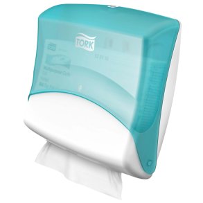 Dispenser, Tork W4, 20,6x42,7x39,4cm, turkis, plast, til industriaft�rring