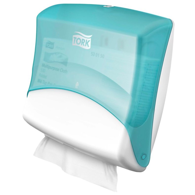 Dispenser, Tork W4, 20,6x42,7x39,4cm, turkis, plast, til industriaft�rring