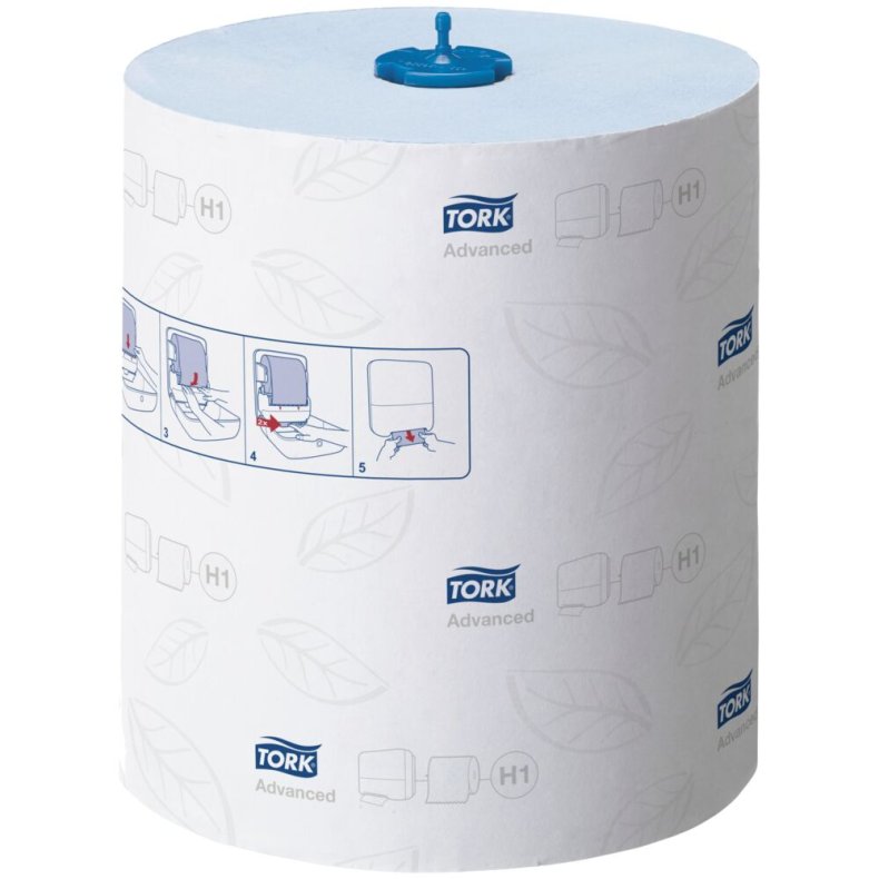 H�ndkl�derulle, Tork H1 Advanced, 2-lags, 150m x 21cm, �19cm, bl�, nyfiber, system