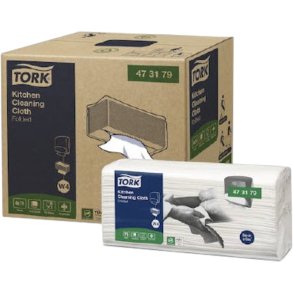 Industriaft�rring, Tork W4, 1-lags, 41,5x35,5cm, 10,8 cm, hvid, bomuld/viskose